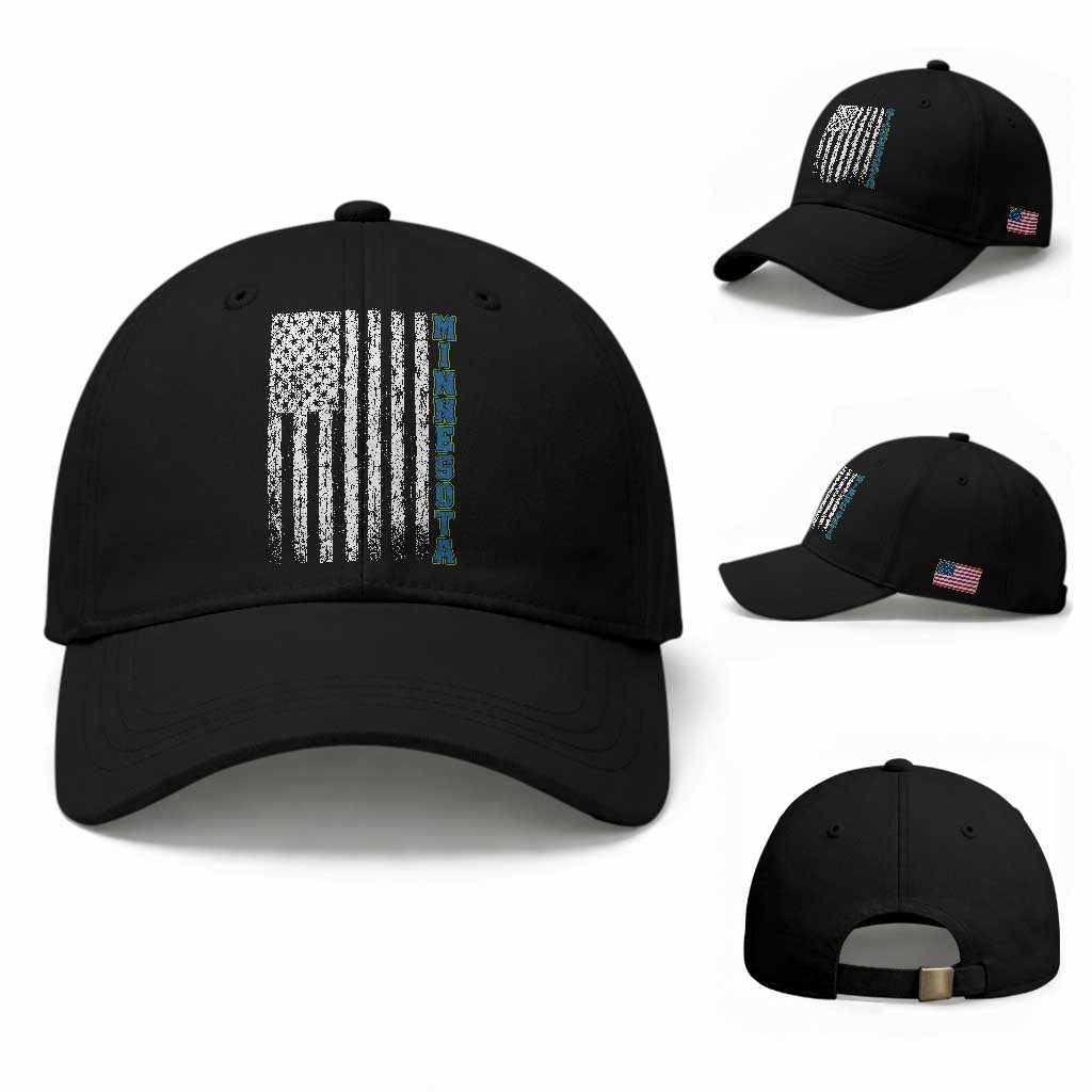 Minnesota MN State Pride Vintage American Flag Baseball Cap