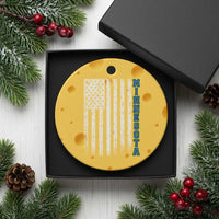 Minnesota MN State Pride Vintage American Flag Ceramic Ornament