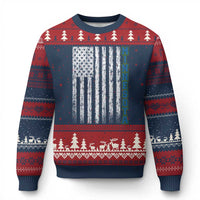 Minnesota MN State Pride Vintage American Flag Ugly Christmas Sweater