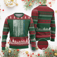 Minnesota MN State Pride Vintage American Flag Ugly Christmas Sweater