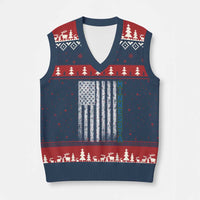 Minnesota MN State Pride Vintage American Flag V-Neck Knit Sweater Vest
