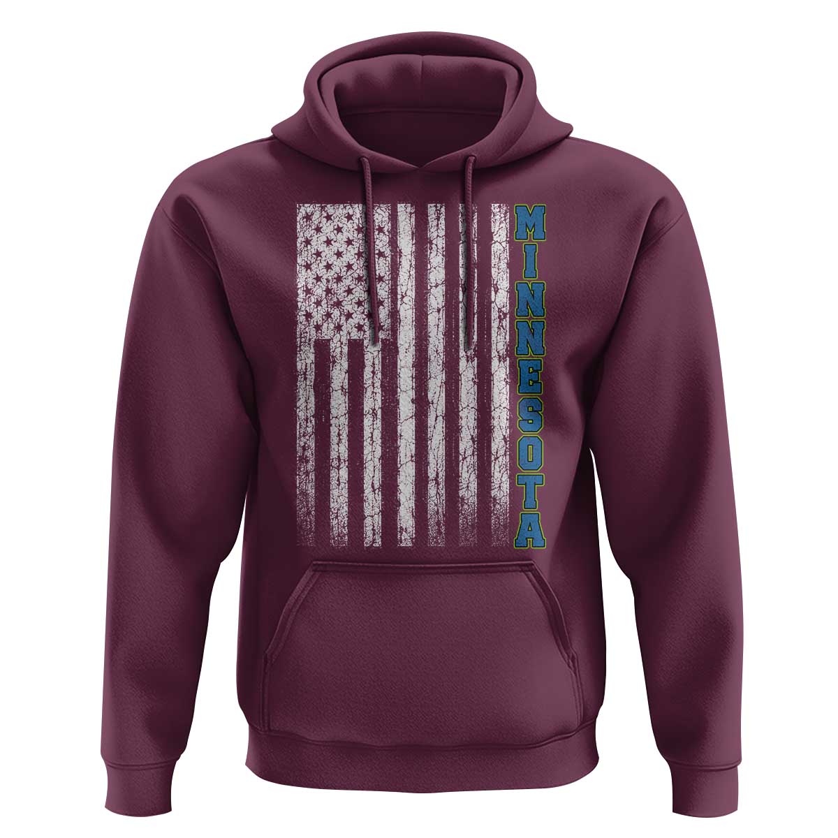Minnesota MN State Pride Vintage American Flag Hoodie
