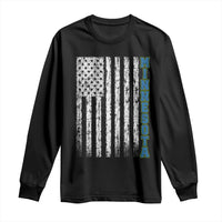 Minnesota MN State Pride Vintage American Flag Long Sleeve Shirt