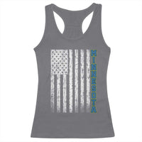 Minnesota MN State Pride Vintage American Flag Racerback Tank Top
