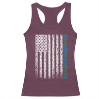 Minnesota MN State Pride Vintage American Flag Racerback Tank Top