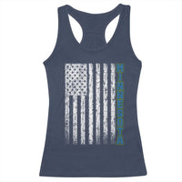 Minnesota MN State Pride Vintage American Flag Racerback Tank Top
