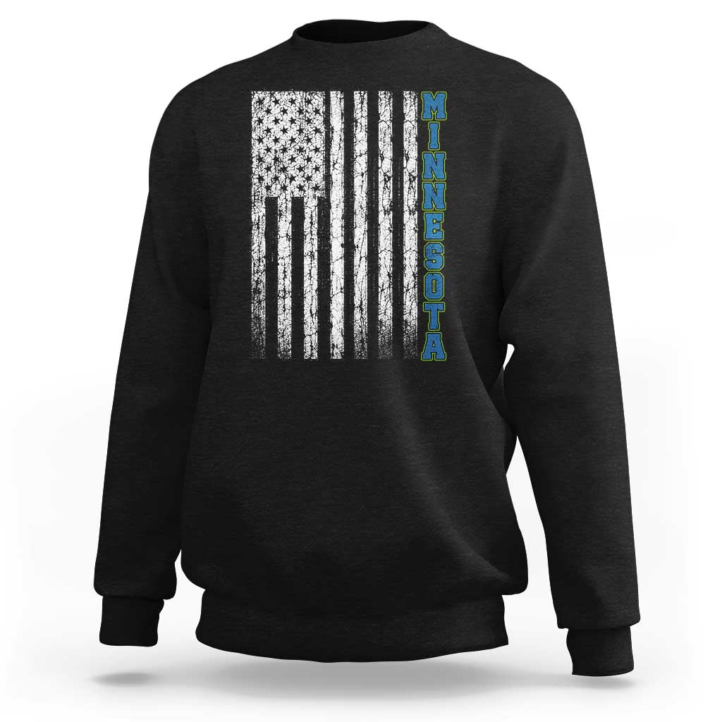 Minnesota MN State Pride Vintage American Flag Sweatshirt