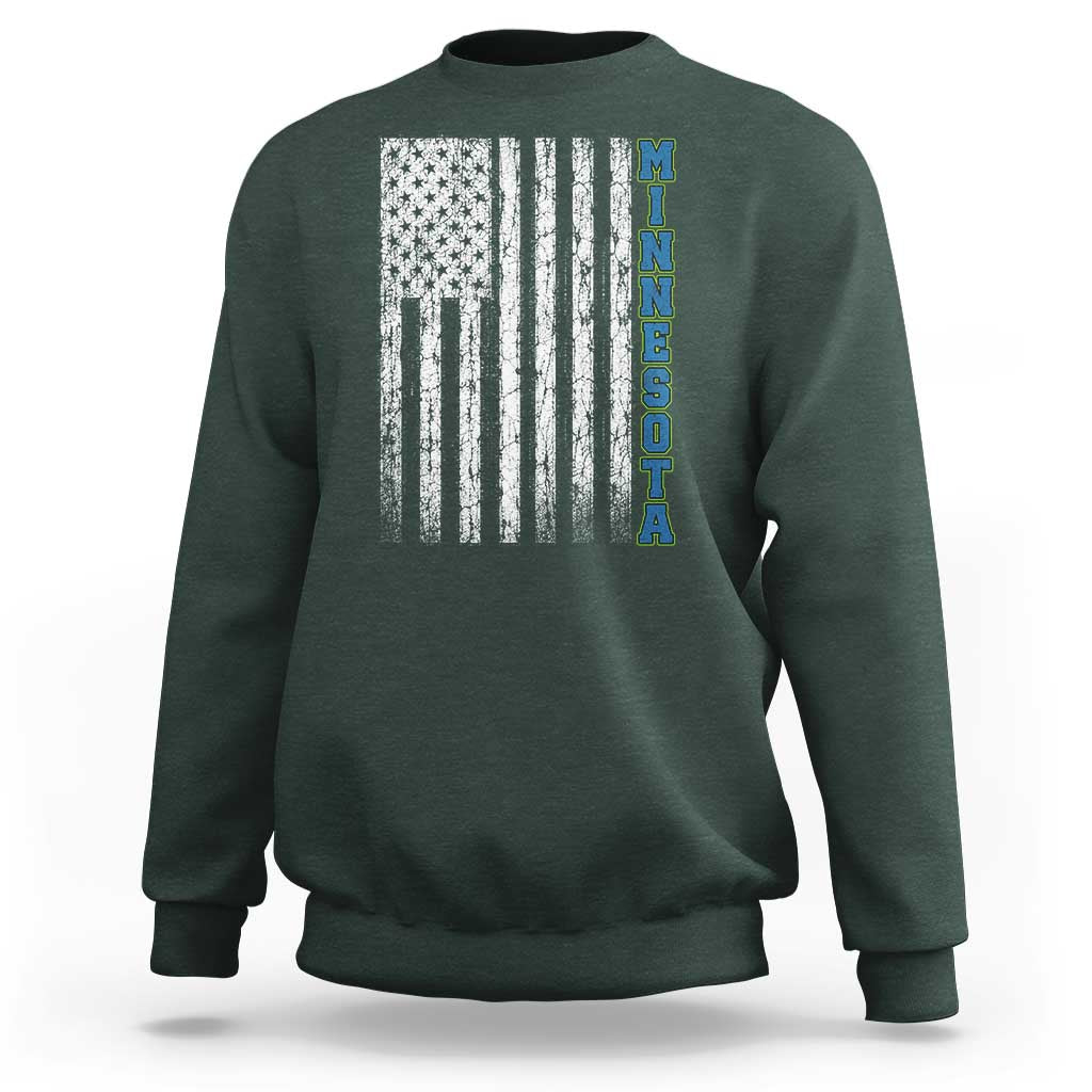 Minnesota MN State Pride Vintage American Flag Sweatshirt