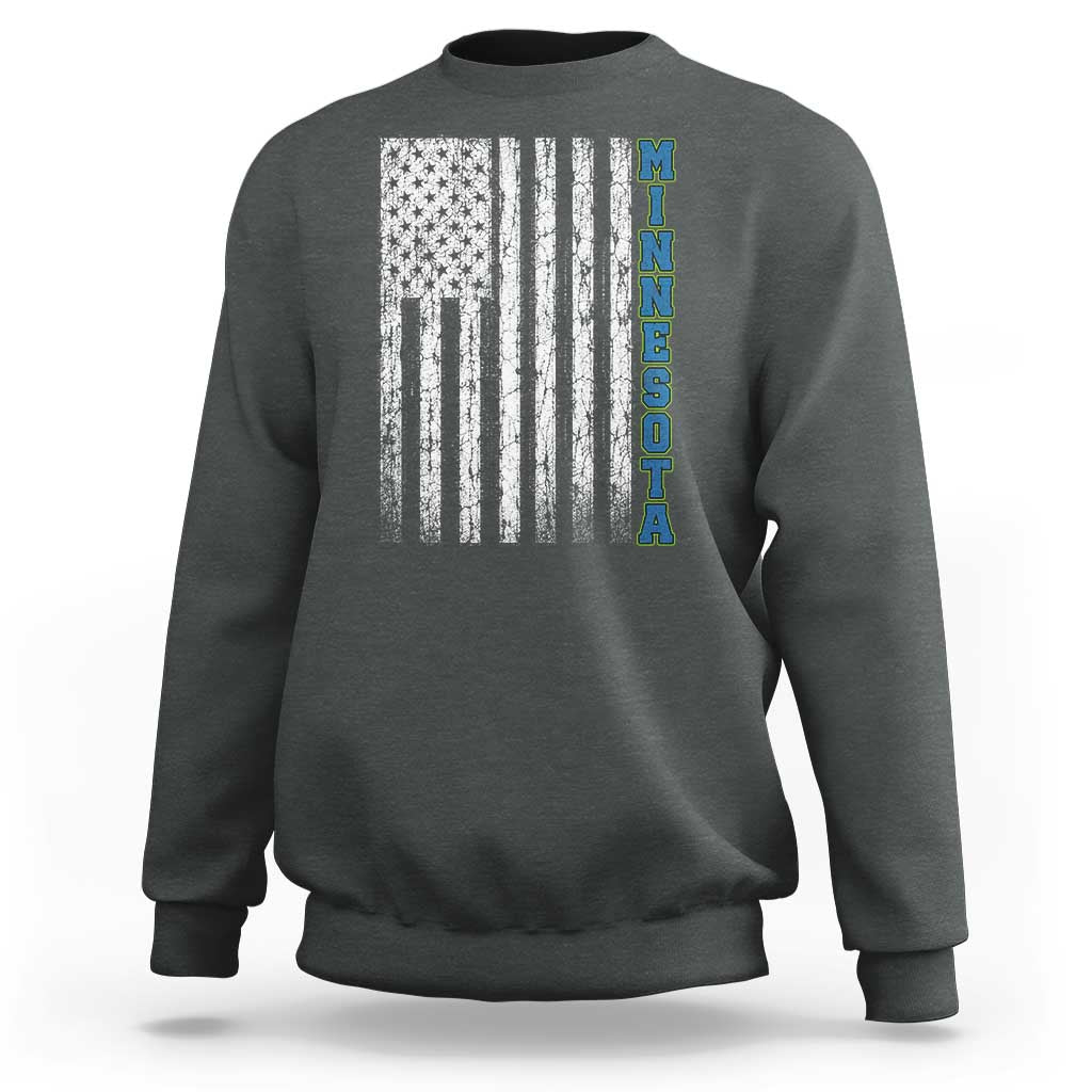 Minnesota MN State Pride Vintage American Flag Sweatshirt