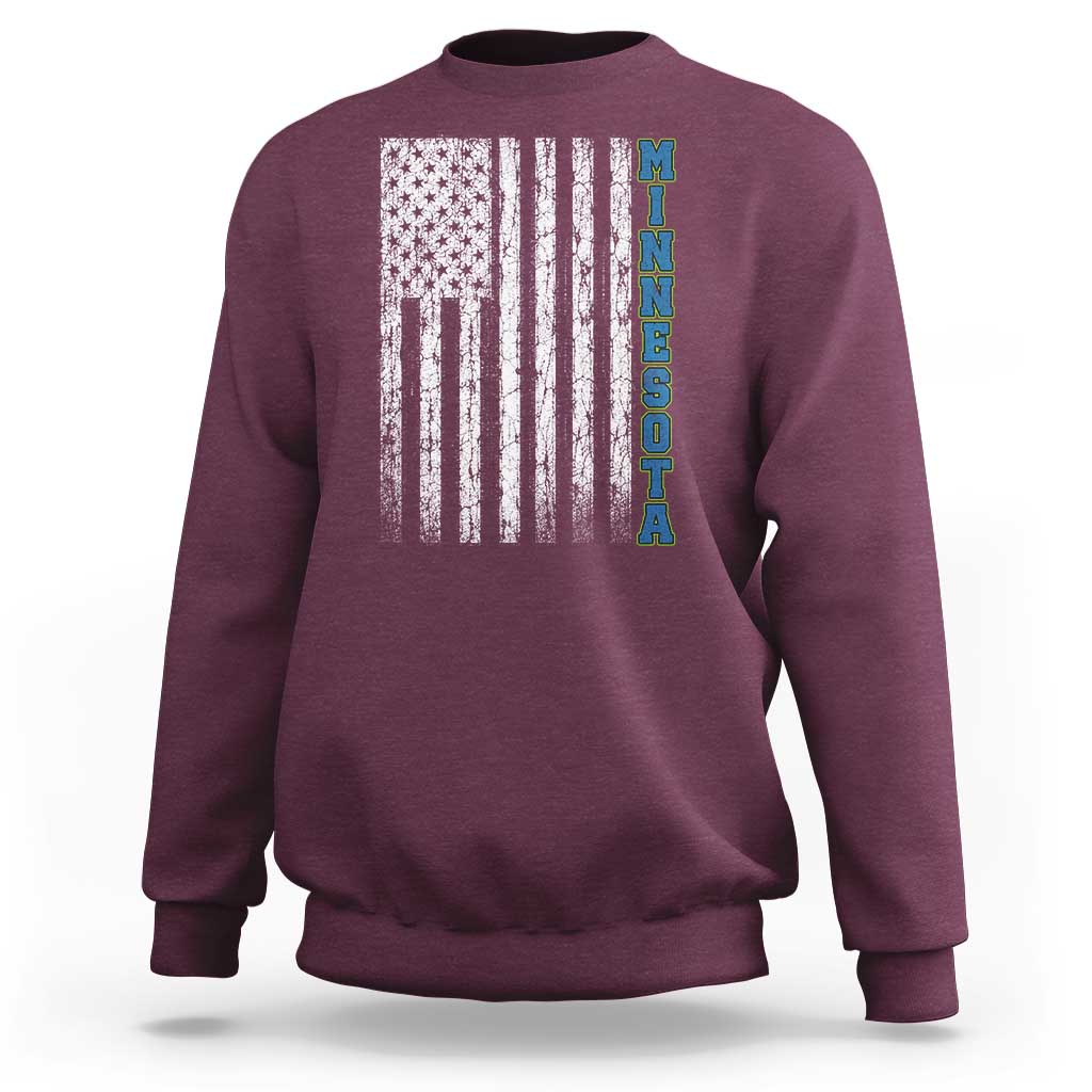 Minnesota MN State Pride Vintage American Flag Sweatshirt