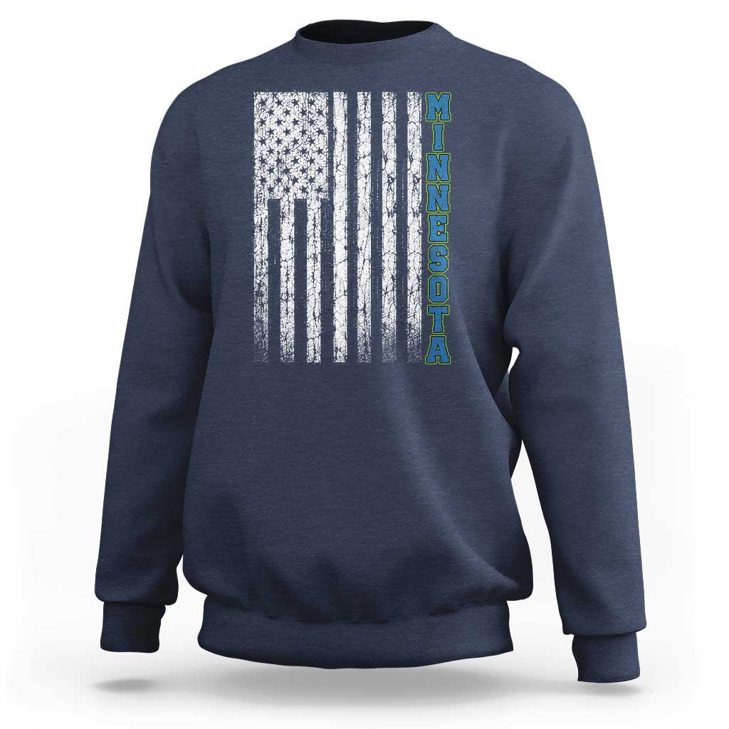 Minnesota MN State Pride Vintage American Flag Sweatshirt