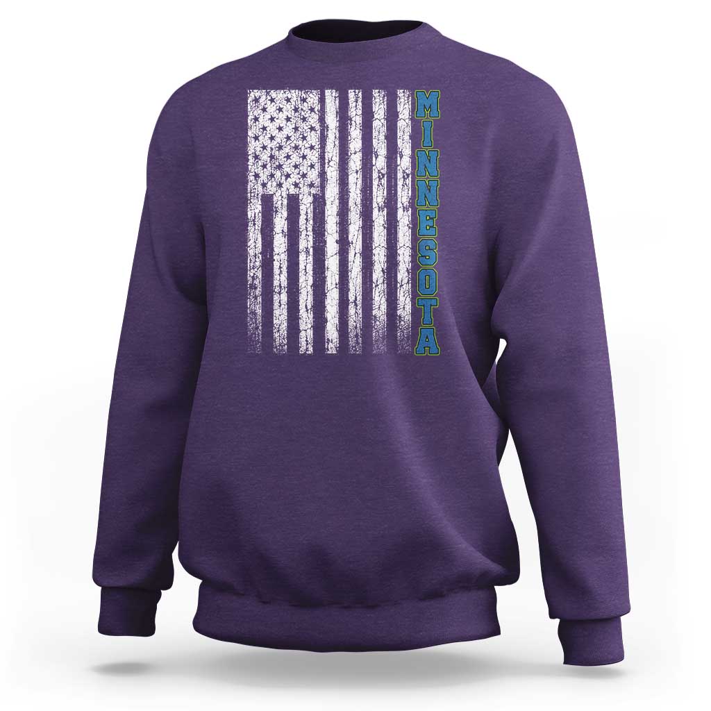 Minnesota MN State Pride Vintage American Flag Sweatshirt