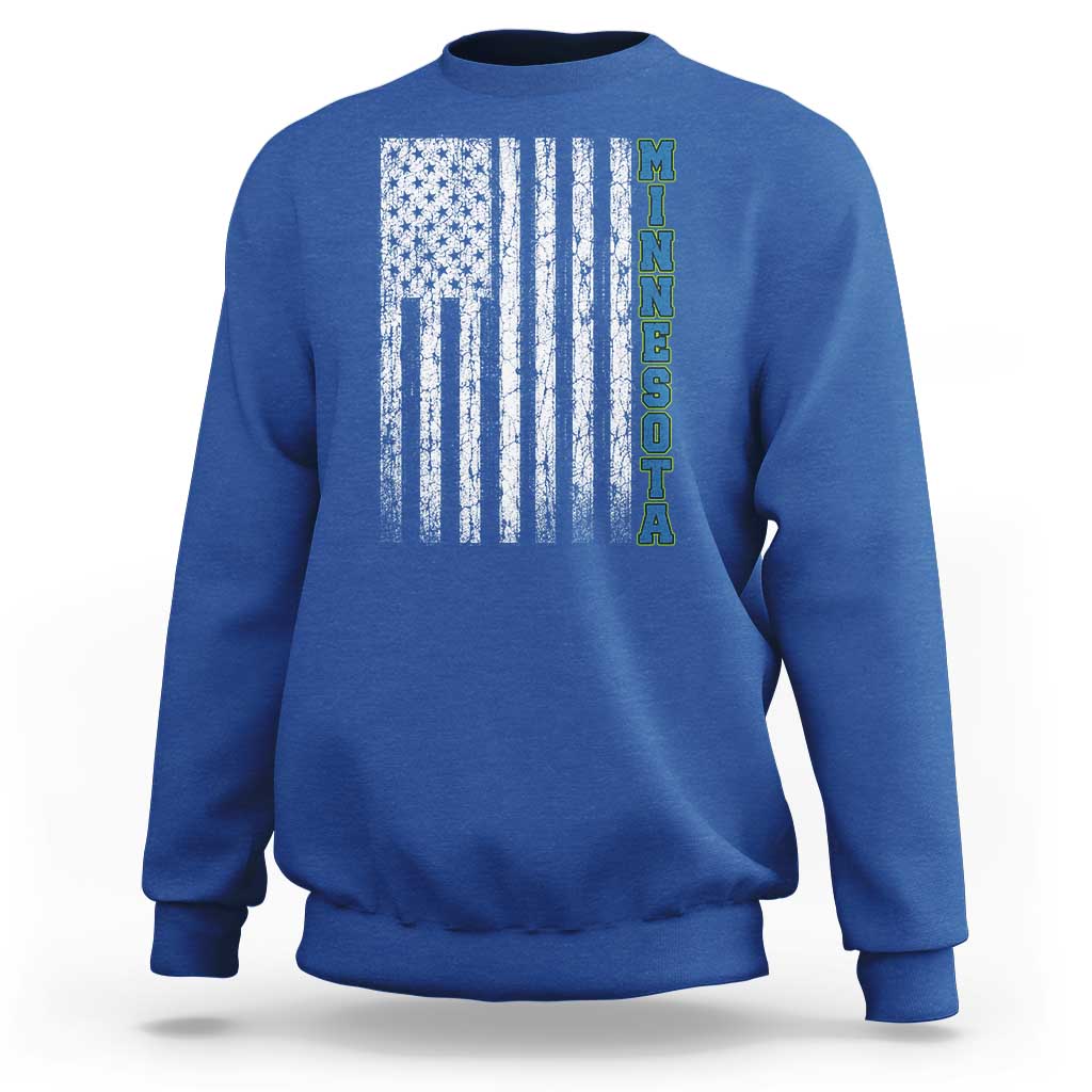 Minnesota MN State Pride Vintage American Flag Sweatshirt