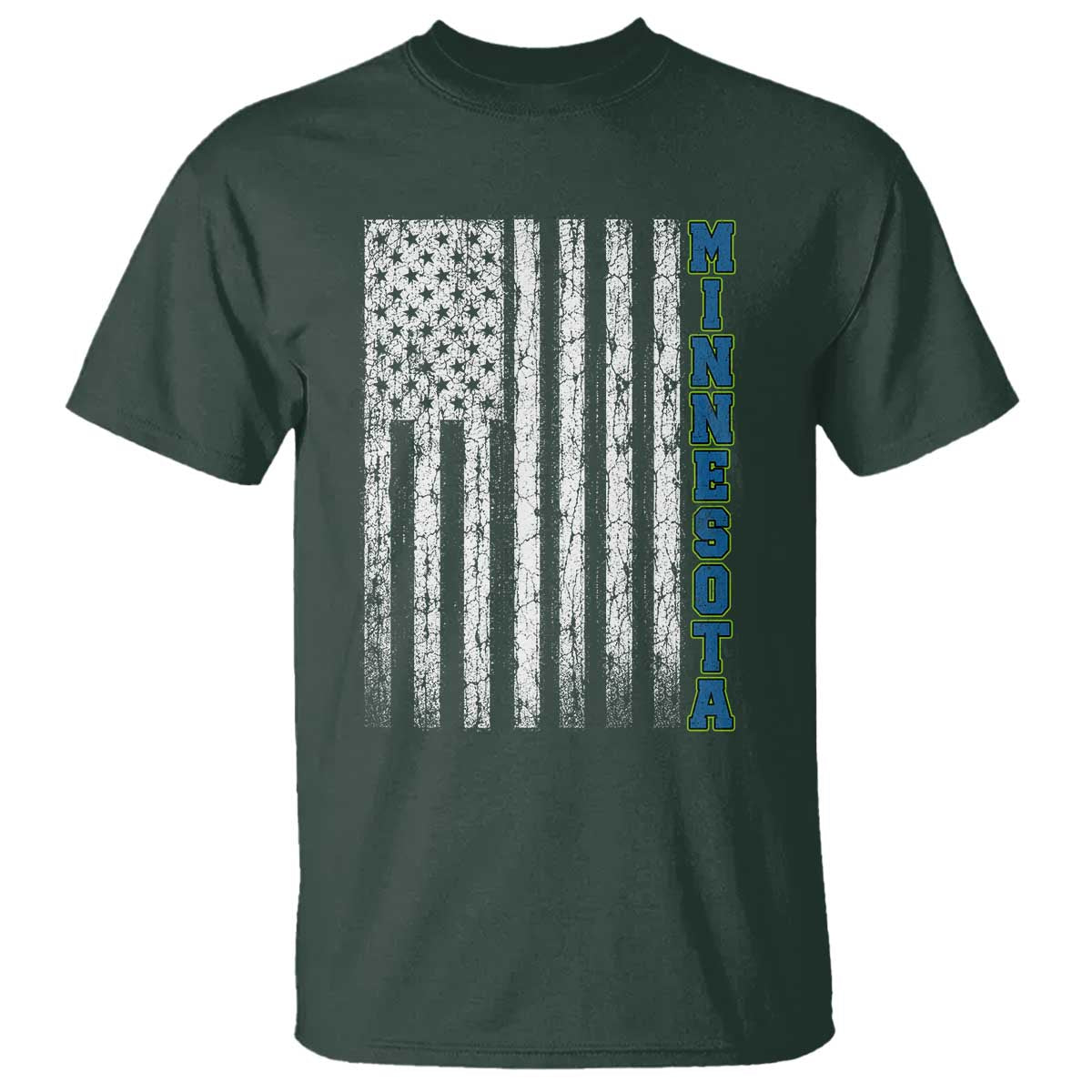 Minnesota MN State Pride Vintage American Flag T Shirt