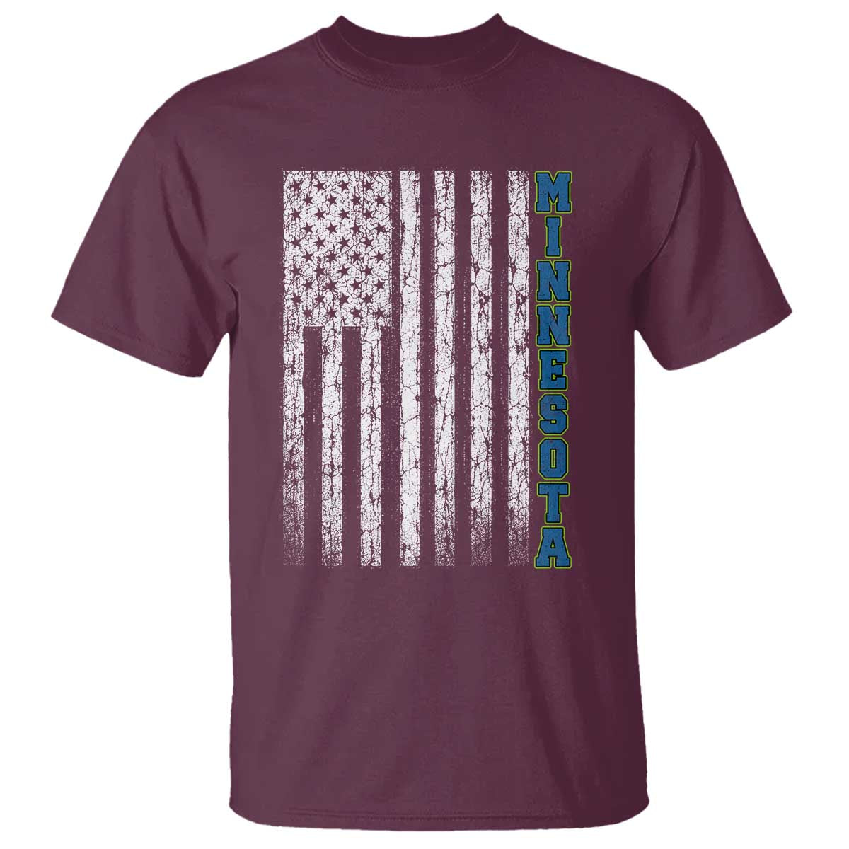 Minnesota MN State Pride Vintage American Flag T Shirt