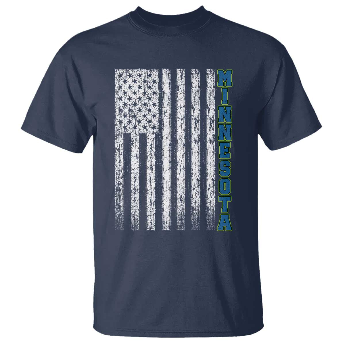 Minnesota MN State Pride Vintage American Flag T Shirt
