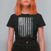 Minnesota MN State Pride Vintage American Flag T Shirt For Women