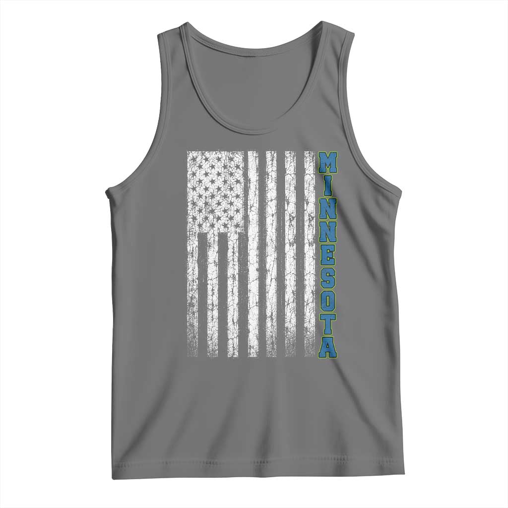 Minnesota MN State Pride Vintage American Flag Tank Top