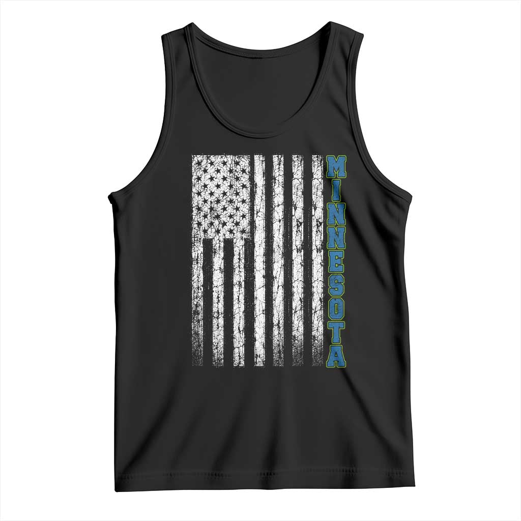 Minnesota MN State Pride Vintage American Flag Tank Top