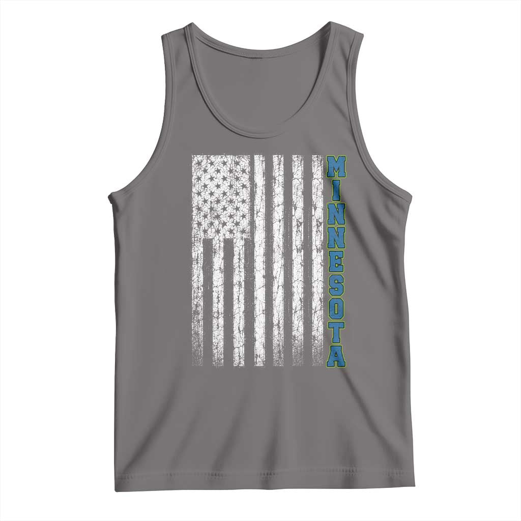 Minnesota MN State Pride Vintage American Flag Tank Top