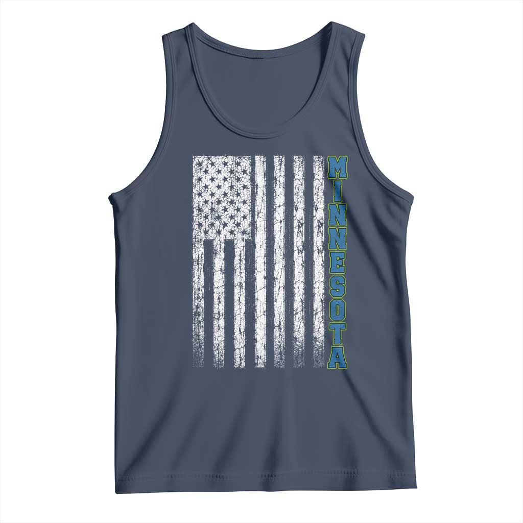 Minnesota MN State Pride Vintage American Flag Tank Top