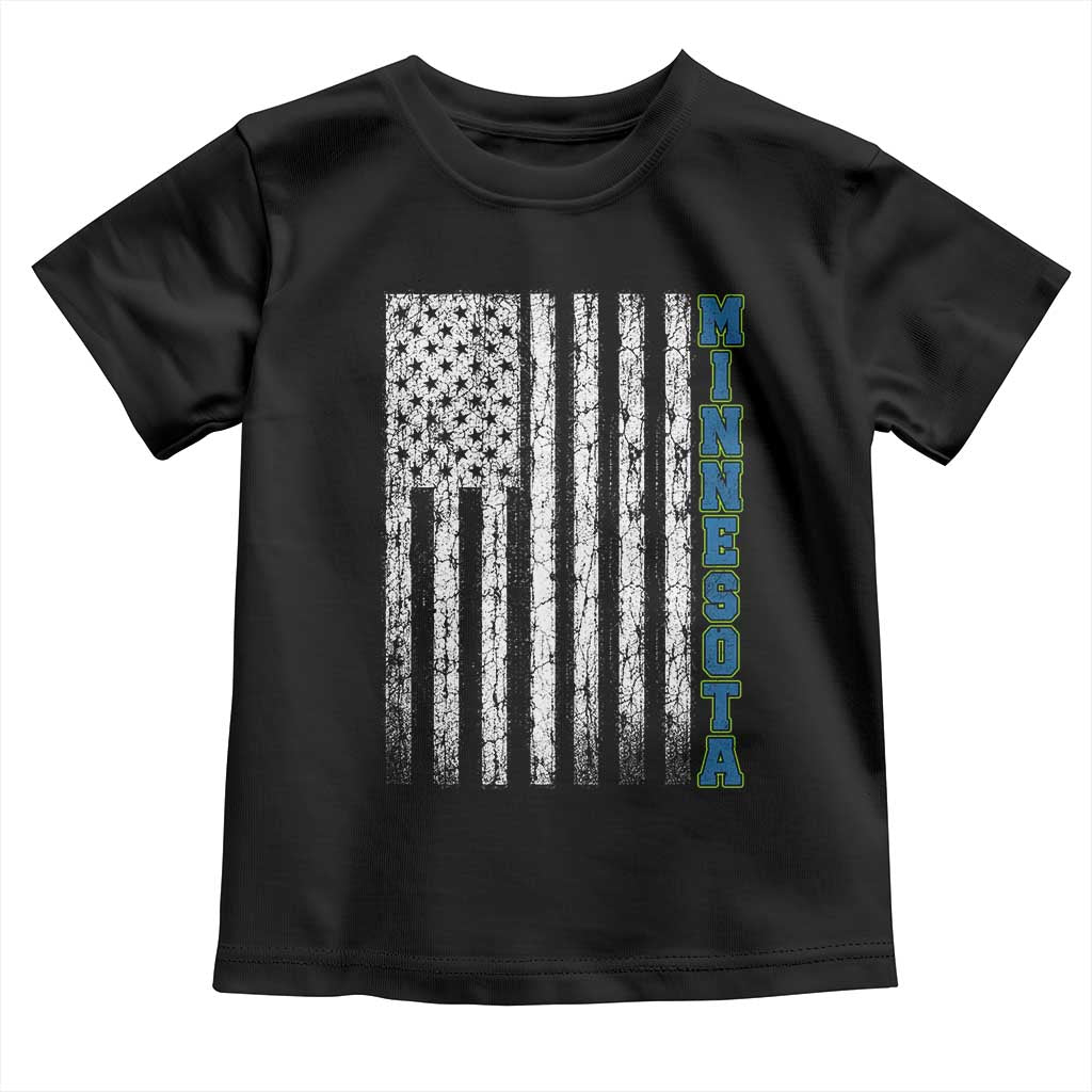 Minnesota MN State Pride Vintage American Flag Toddler T Shirt