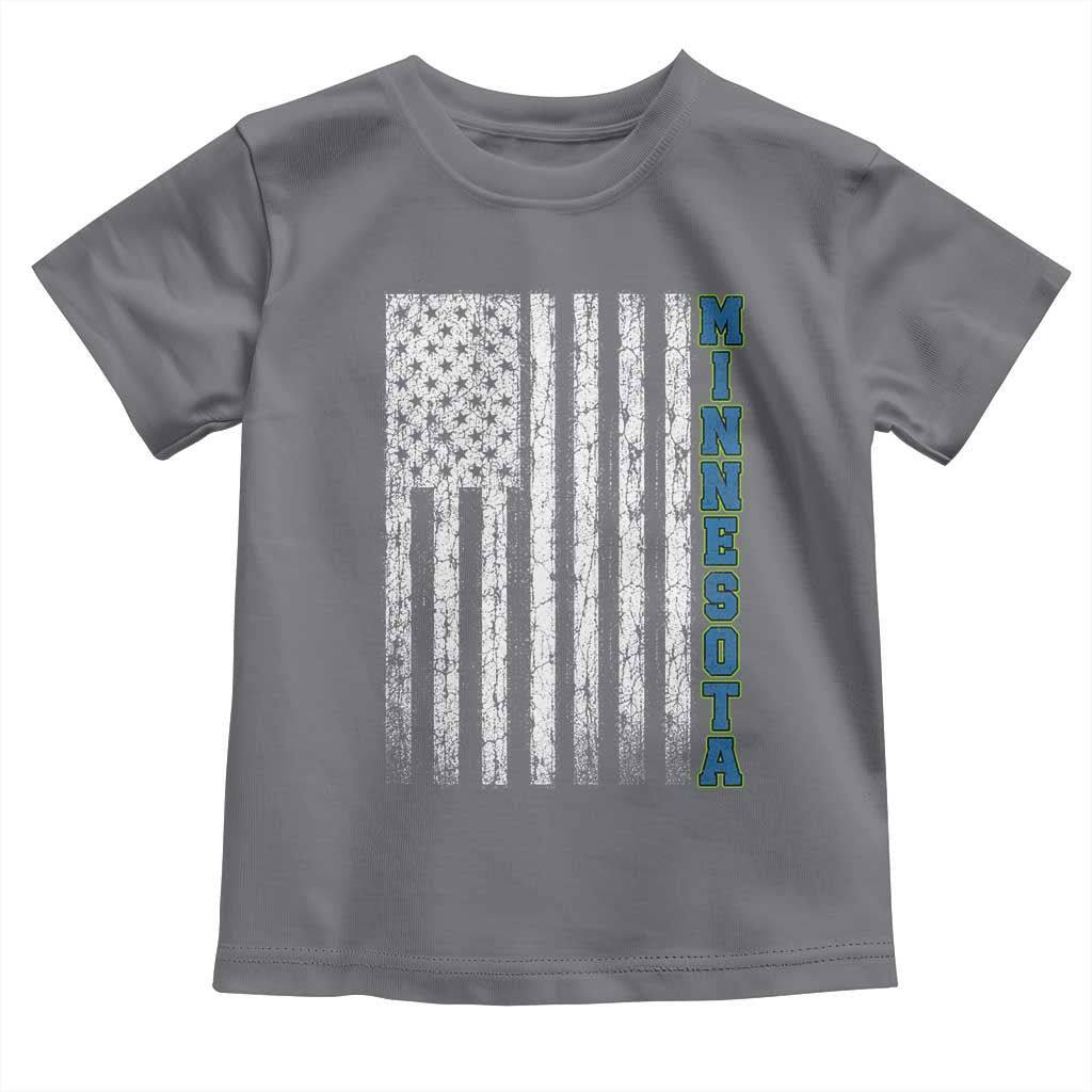 Minnesota MN State Pride Vintage American Flag Toddler T Shirt