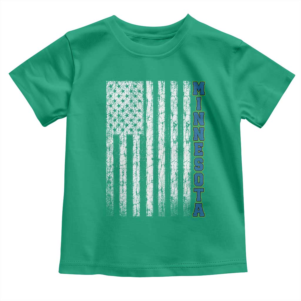 Minnesota MN State Pride Vintage American Flag Toddler T Shirt