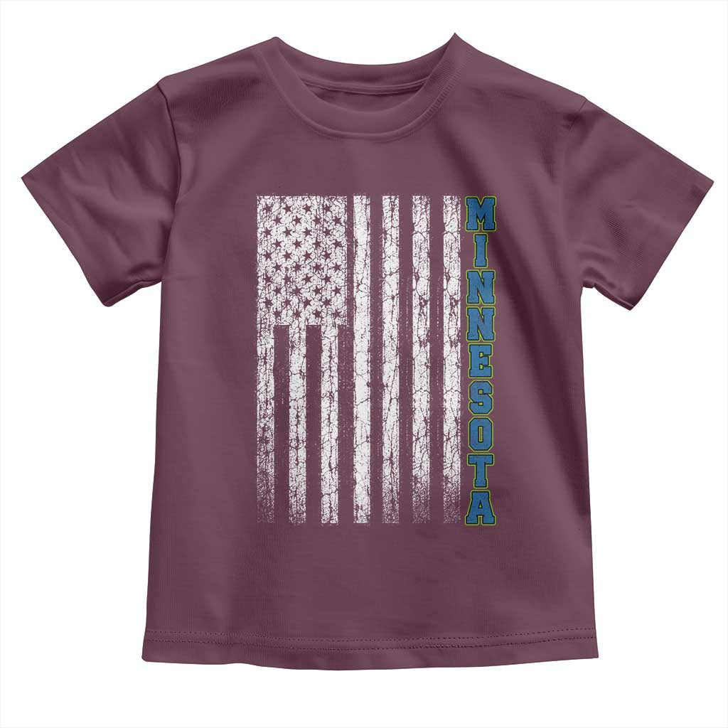 Minnesota MN State Pride Vintage American Flag Toddler T Shirt