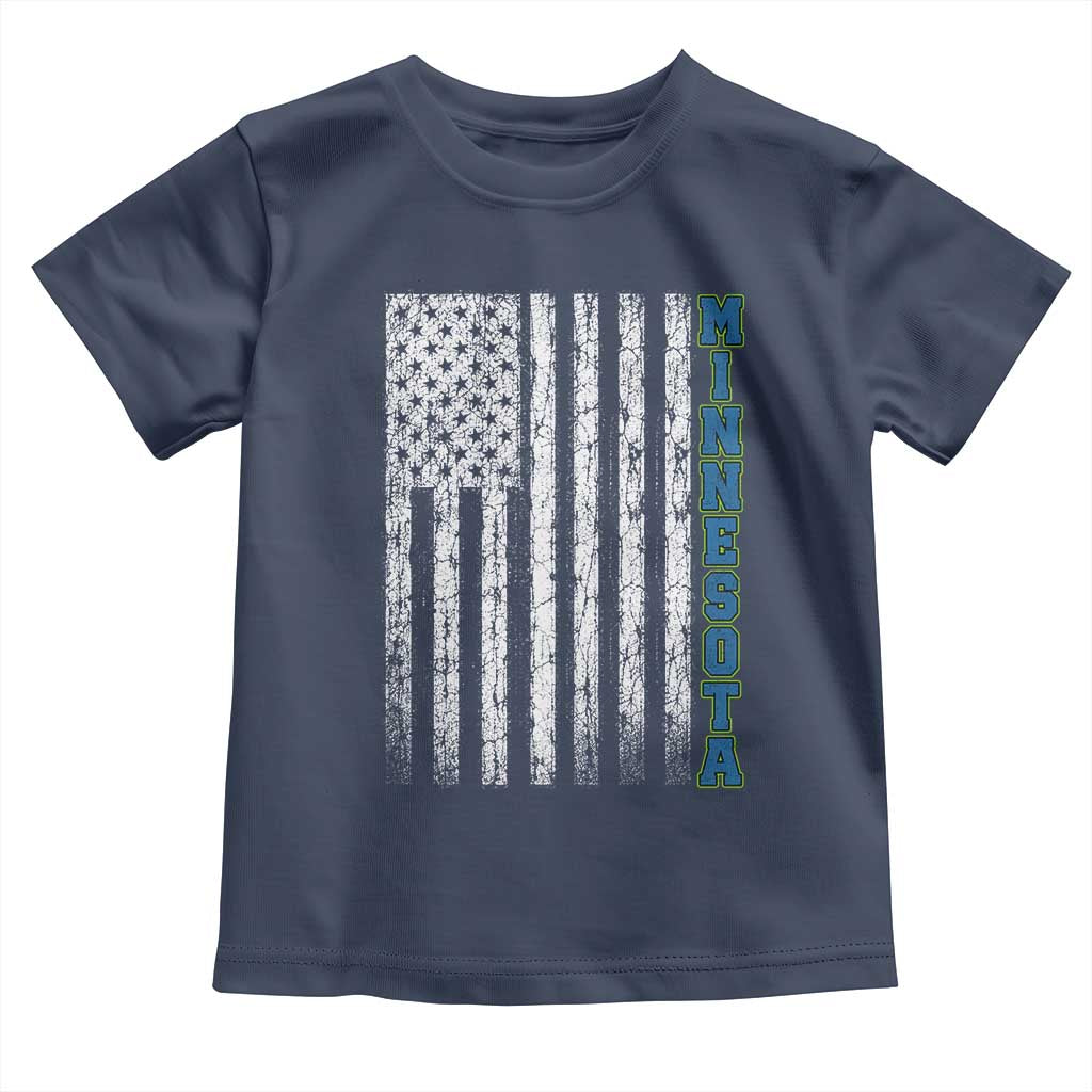 Minnesota MN State Pride Vintage American Flag Toddler T Shirt