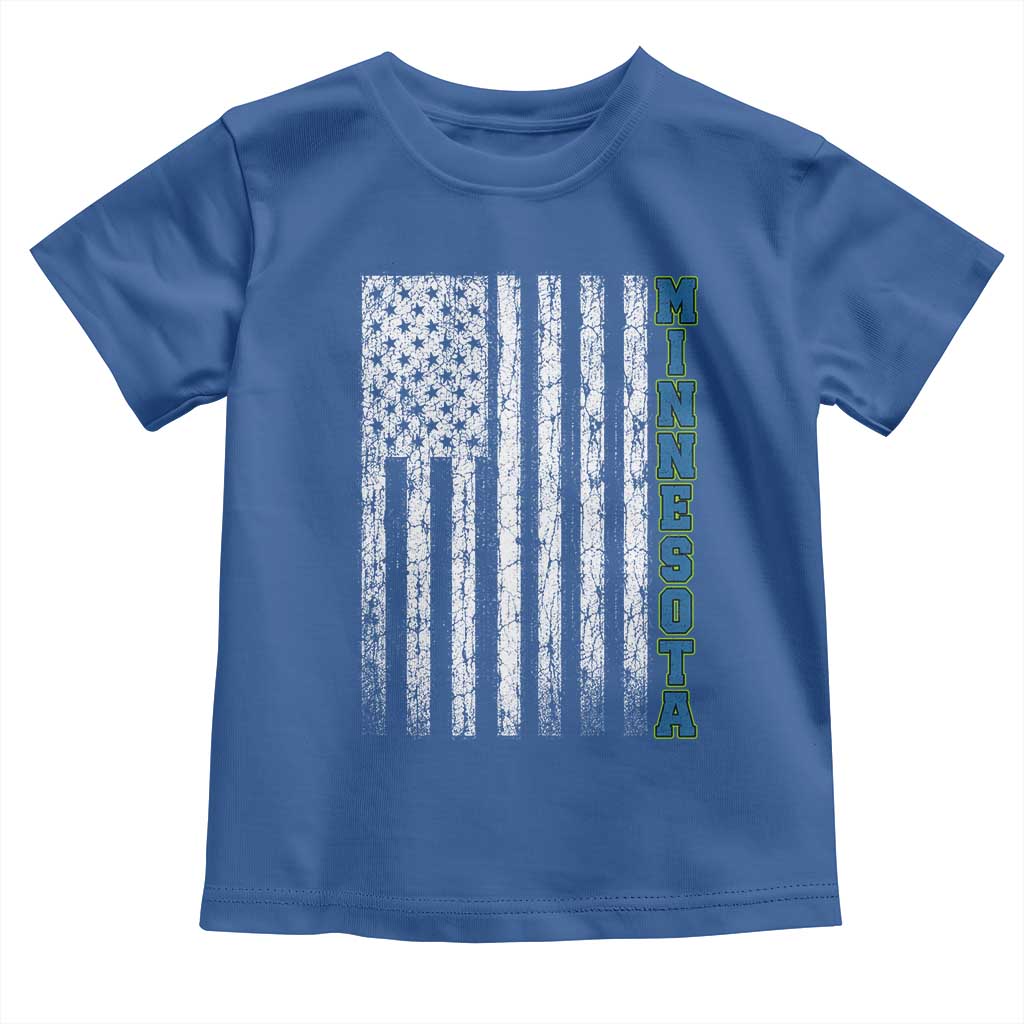 Minnesota MN State Pride Vintage American Flag Toddler T Shirt