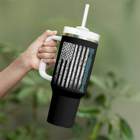 Minnesota MN State Pride Vintage American Flag Tumbler With Handle