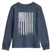 Minnesota MN State Pride Vintage American Flag Youth Sweatshirt