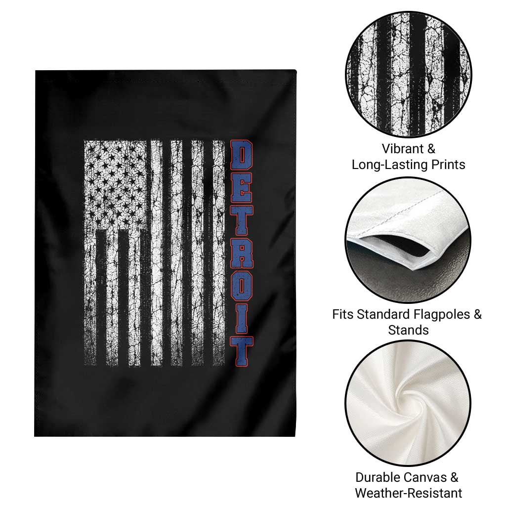 Detroit Michigan State Pride Vintage American Flag Garden Flag