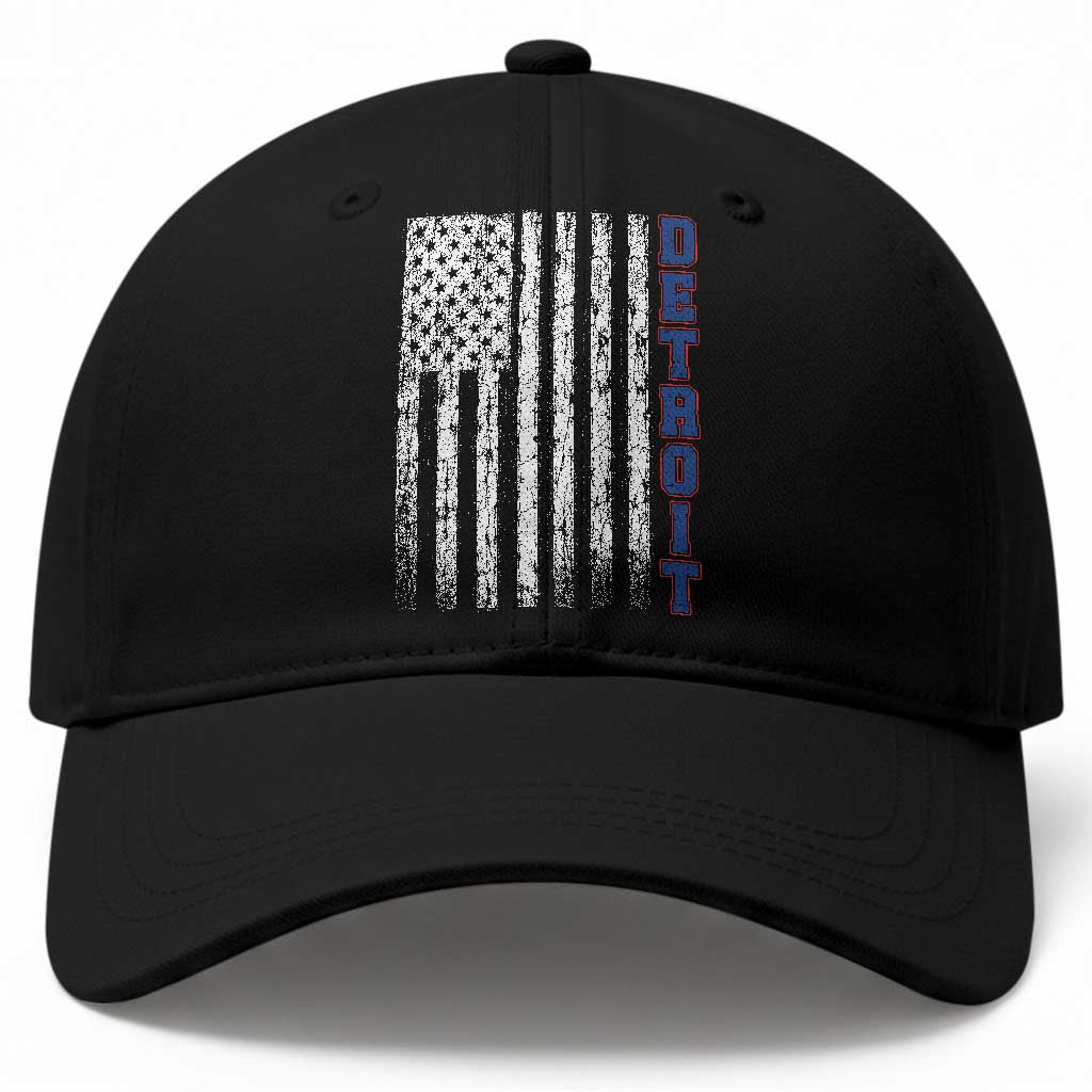 Detroit Michigan State Pride Vintage American Flag Baseball Cap
