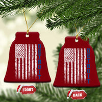 Detroit Michigan State Pride Vintage American Flag Ceramic Ornament