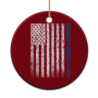 Detroit Michigan State Pride Vintage American Flag Ceramic Ornament