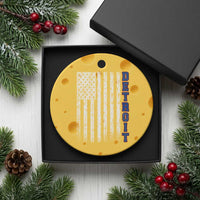 Detroit Michigan State Pride Vintage American Flag Ceramic Ornament