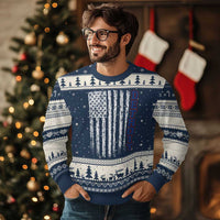 Detroit Michigan State Pride Vintage American Flag Ugly Christmas Sweater