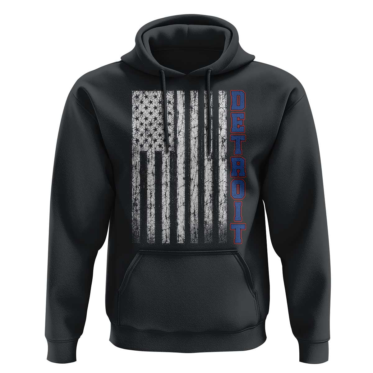Detroit Michigan State Pride Vintage American Flag Hoodie