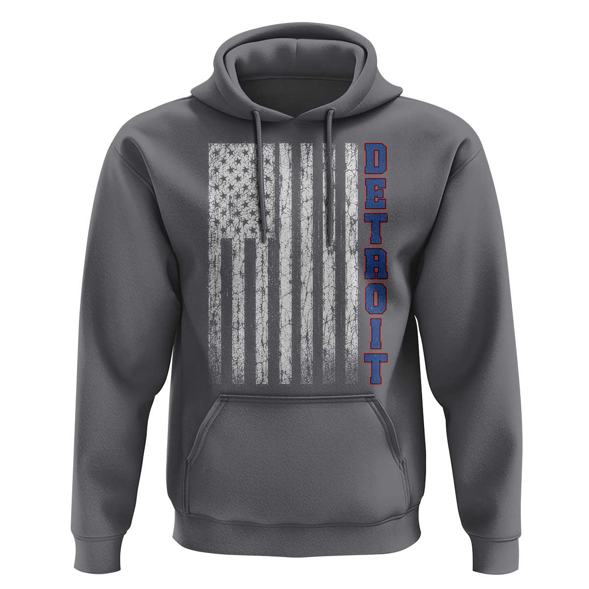 Detroit Michigan State Pride Vintage American Flag Hoodie