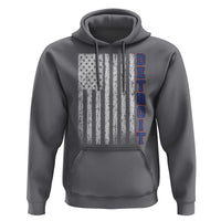 Detroit Michigan State Pride Vintage American Flag Hoodie