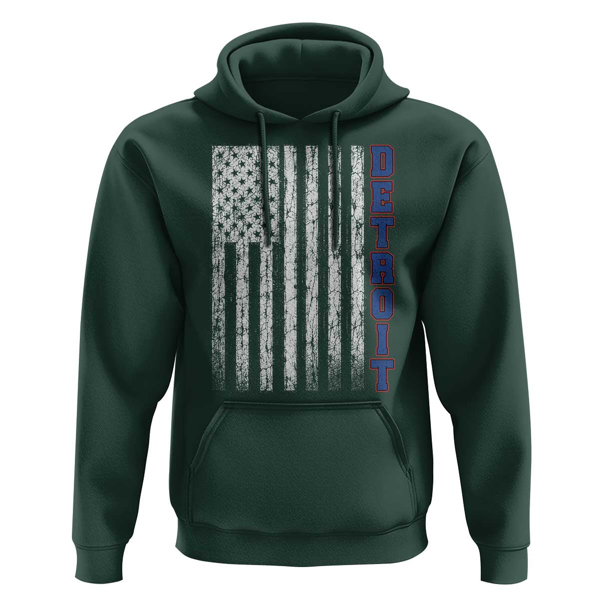 Detroit Michigan State Pride Vintage American Flag Hoodie