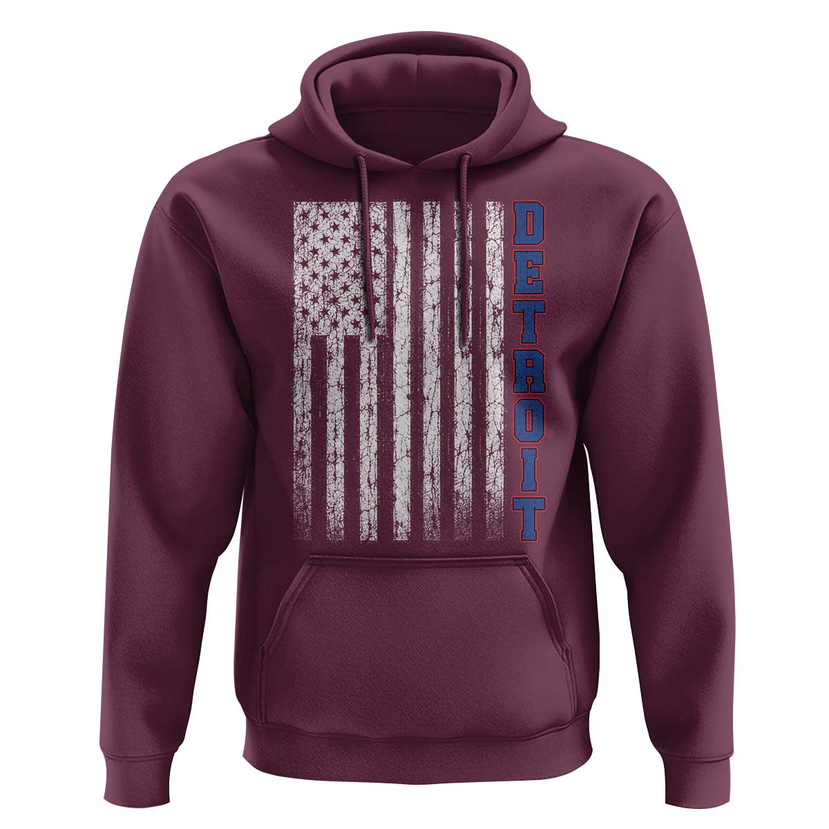 Detroit Michigan State Pride Vintage American Flag Hoodie