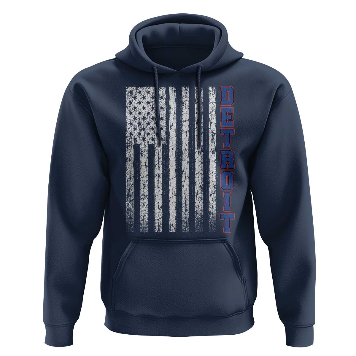 Detroit Michigan State Pride Vintage American Flag Hoodie