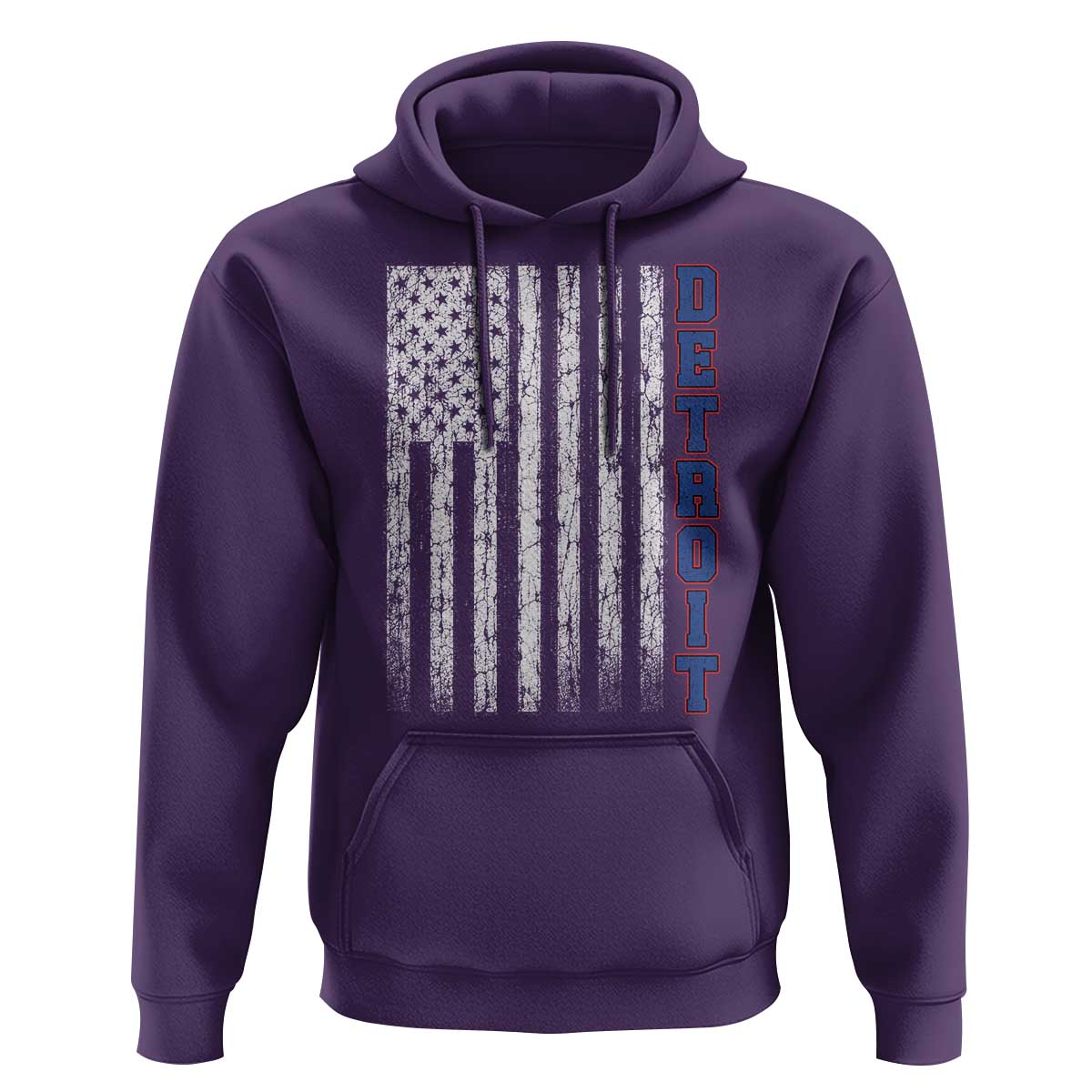 Detroit Michigan State Pride Vintage American Flag Hoodie
