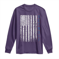 Detroit Michigan State Pride Vintage American Flag Long Sleeve Shirt
