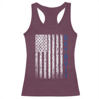Detroit Michigan State Pride Vintage American Flag Racerback Tank Top