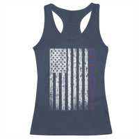 Detroit Michigan State Pride Vintage American Flag Racerback Tank Top