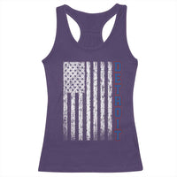 Detroit Michigan State Pride Vintage American Flag Racerback Tank Top